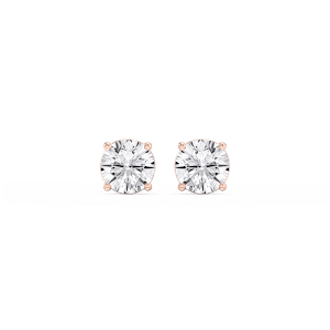 Round Lab Grown Diamond Classic Four Prong Stud Earrings