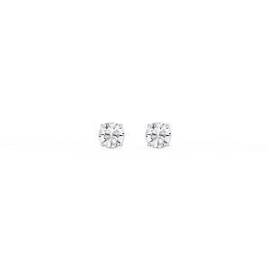 Round Lab Grown Diamond Classic Four Prong Stud Earrings