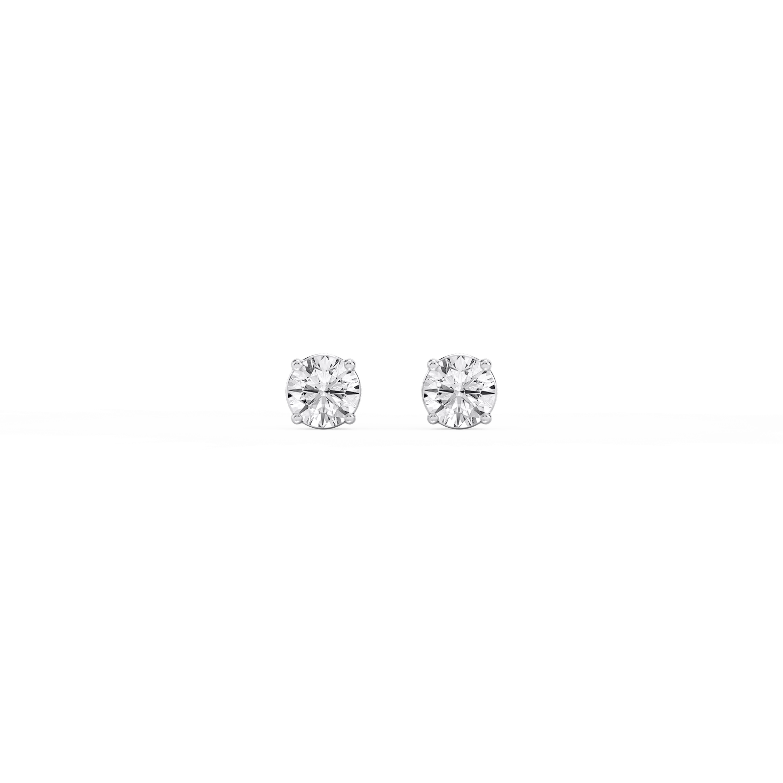 Round Certified Lab Grown Diamond Classic Four Prong Stud Earrings
