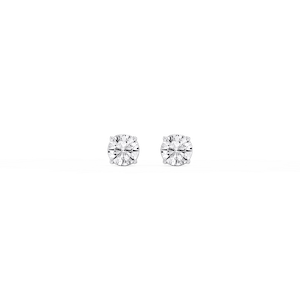 Round Lab Grown Diamond Classic Four Prong Stud Earrings