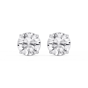 Round Lab Grown Diamond Classic Four Prong Stud Earrings