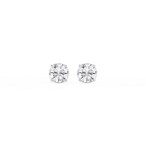Round Lab Grown Diamond Classic Four Prong Stud Earrings