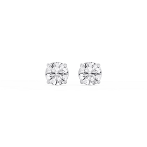 Round Lab Grown Diamond Classic Four Prong Stud Earrings