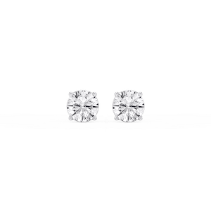 Round Lab Grown Diamond Classic Four Prong Stud Earrings