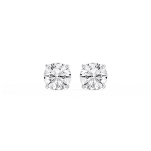Round Lab Grown Diamond Classic Four Prong Stud Earrings