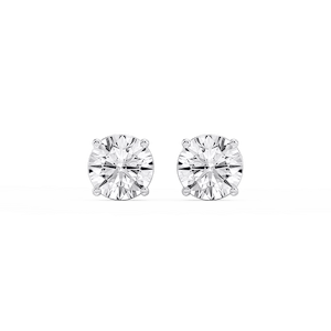 Round Lab Grown Diamond Classic Four Prong Stud Earrings