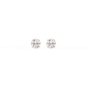 Round Lab Grown Diamond Classic Four Prong Stud Earrings