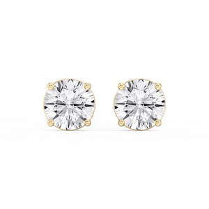 Round Lab Grown Diamond Classic Four Prong Stud Earrings