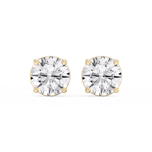 Round Lab Grown Diamond Classic Four Prong Stud Earrings
