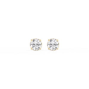 Round Lab Grown Diamond Classic Four Prong Stud Earrings
