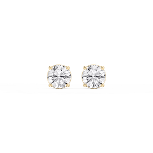 Round Lab Grown Diamond Classic Four Prong Stud Earrings