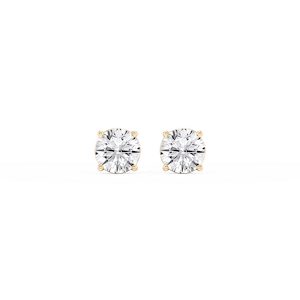Round Lab Grown Diamond Classic Four Prong Stud Earrings