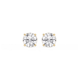 Round Lab Grown Diamond Classic Four Prong Stud Earrings