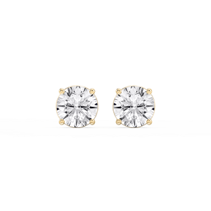 Round Lab Grown Diamond Classic Four Prong Stud Earrings