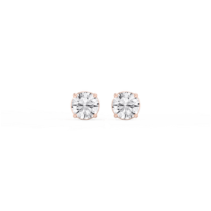 Round Lab Grown Diamond Classic Four Prong Stud Earrings