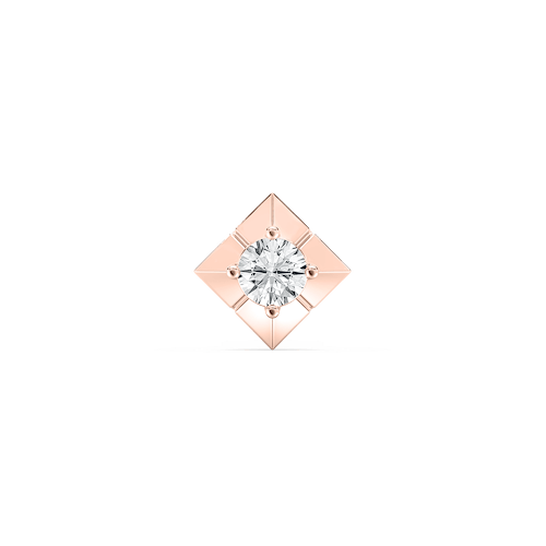 Round Lab Grown Diamond Four Prong Single Stud Earring