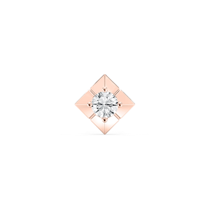 Round Lab Grown Diamond Four Prong Single Stud Earring