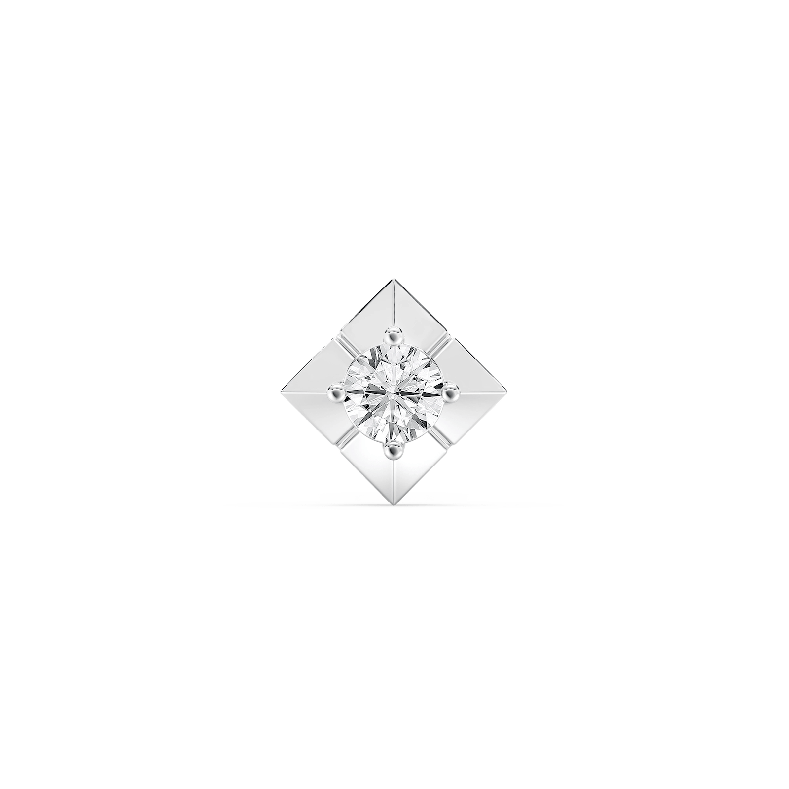 Round Lab Grown Diamond Four Prong Single Stud Earring