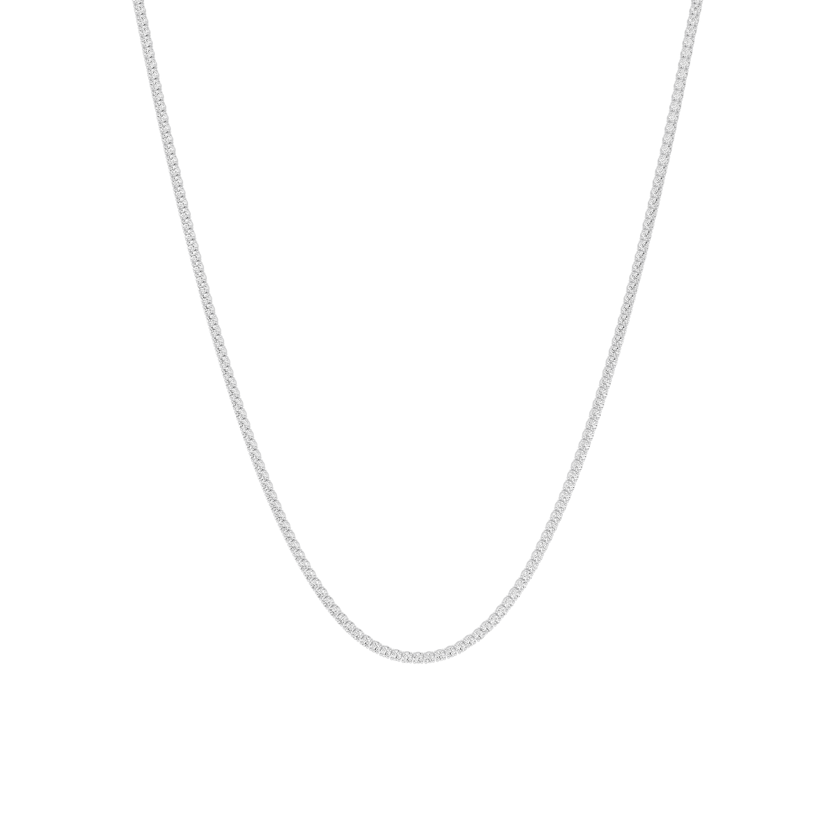 Round Lab Grown Diamond Four Prong Tennis Necklace