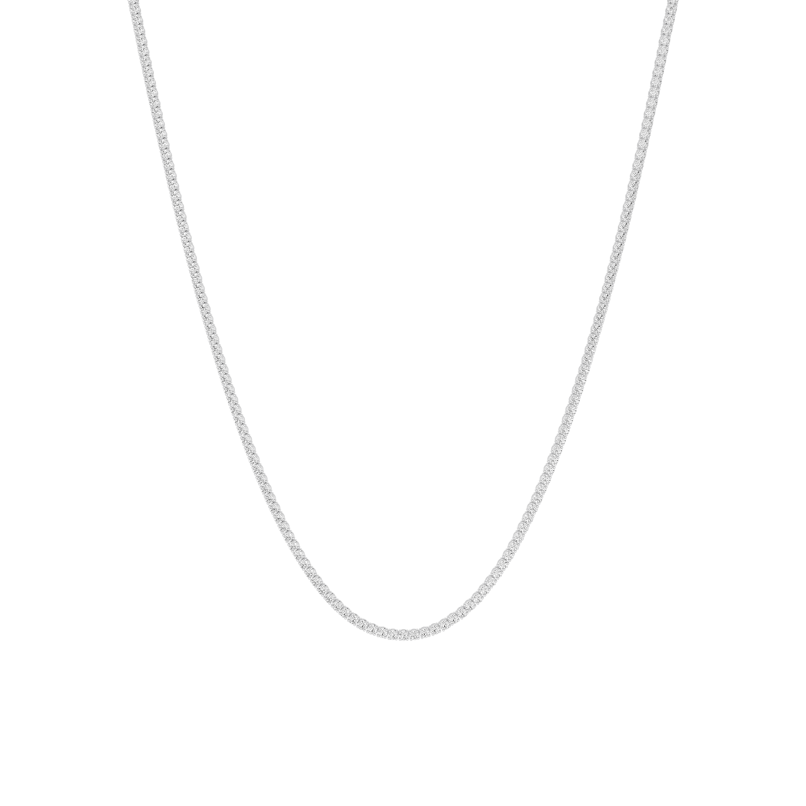 Round Lab Grown Diamond Four Prong Tennis Necklace