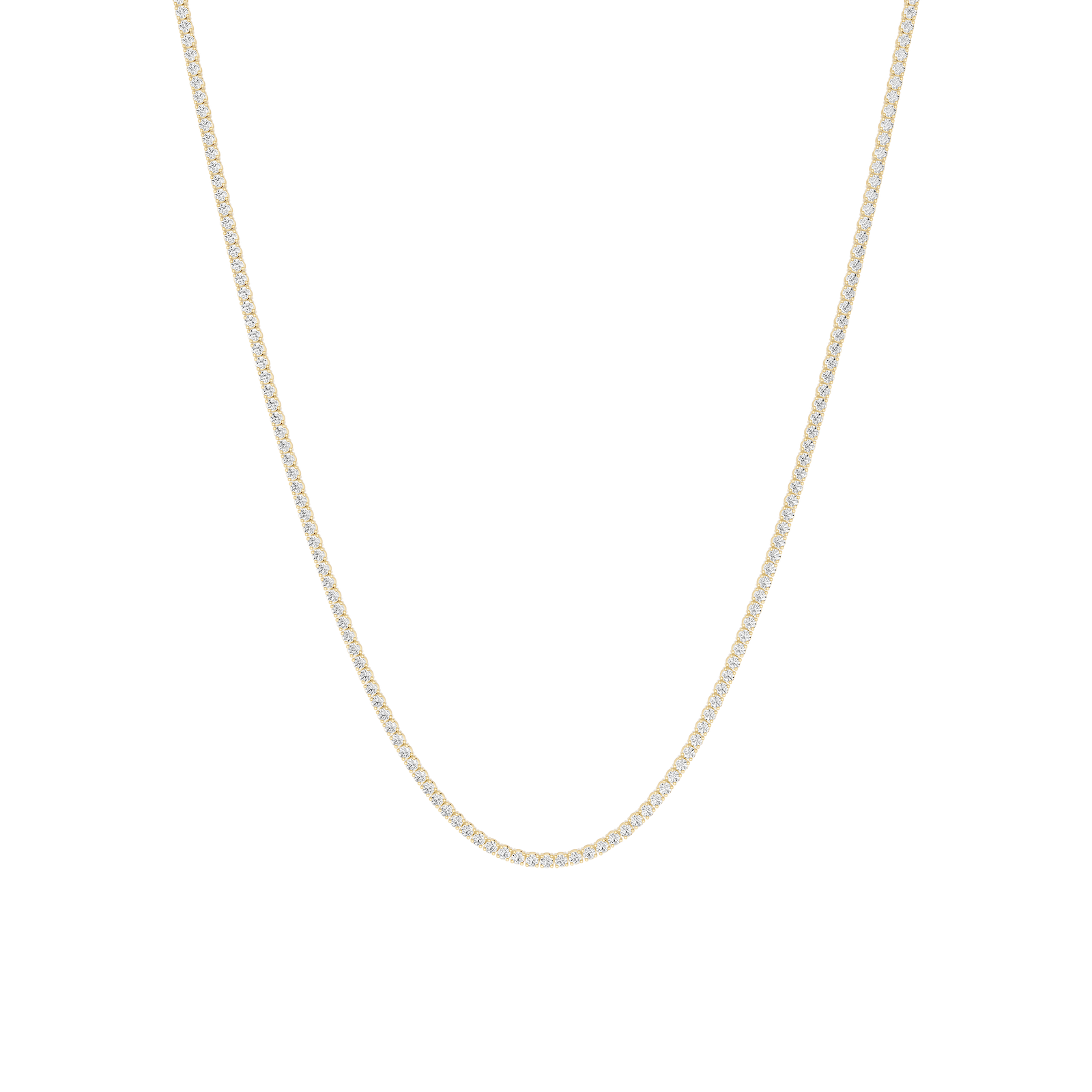 Round Lab Grown Diamond Four Prong Tennis Necklace