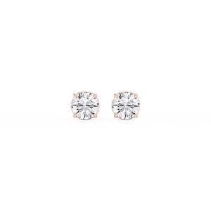 Round Lab Grown Diamond Classic Four Prong Stud Earrings