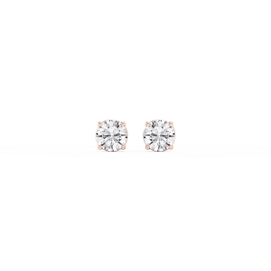 Round Lab Grown Diamond Classic Four Prong Stud Earrings