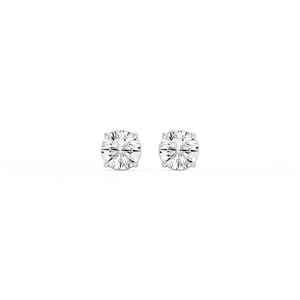 Round Lab Grown Diamond Classic Four Prong Stud Earrings