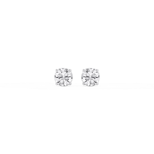 Round Lab Grown Diamond Classic Four Prong Stud Earrings