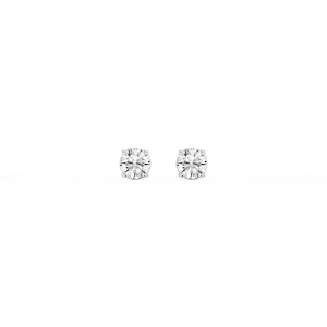 Round Lab Grown Diamond Classic Four Prong Stud Earrings