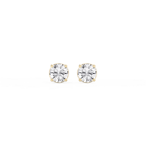 Round Lab Grown Diamond Classic Four Prong Stud Earrings