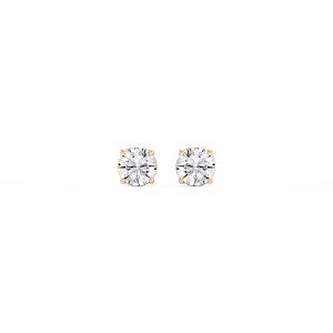 Round Lab Grown Diamond Classic Four Prong Stud Earrings