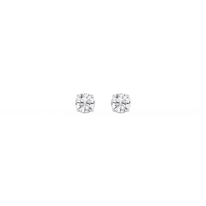 Round Lab Grown Diamond Classic Four Prong Threaded Back Stud Earrings