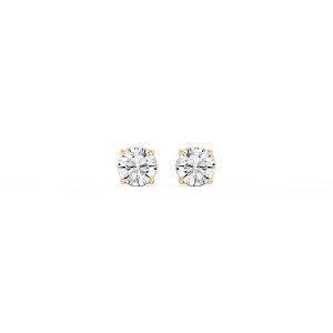 Round Lab Grown Diamond Classic Four Prong Threaded Back Stud Earrings