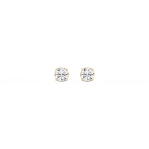 Round Lab Grown Diamond Classic Four Prong Threaded Back Stud Earrings