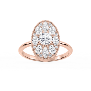 Nellie 1 ⅓ ctw Oval, Marquise, and Round Lab Grown Diamond Multi Shape Halo Vintage Promise Ring