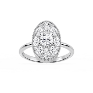 Nellie 1 ⅓ ctw Oval, Marquise, and Round Lab Grown Diamond Multi Shape Halo Vintage Promise Ring