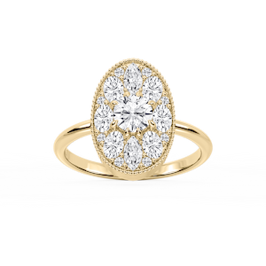 Nellie 1 ⅓ ctw Oval, Marquise, and Round Lab Grown Diamond Multi Shape Halo Vintage Promise Ring