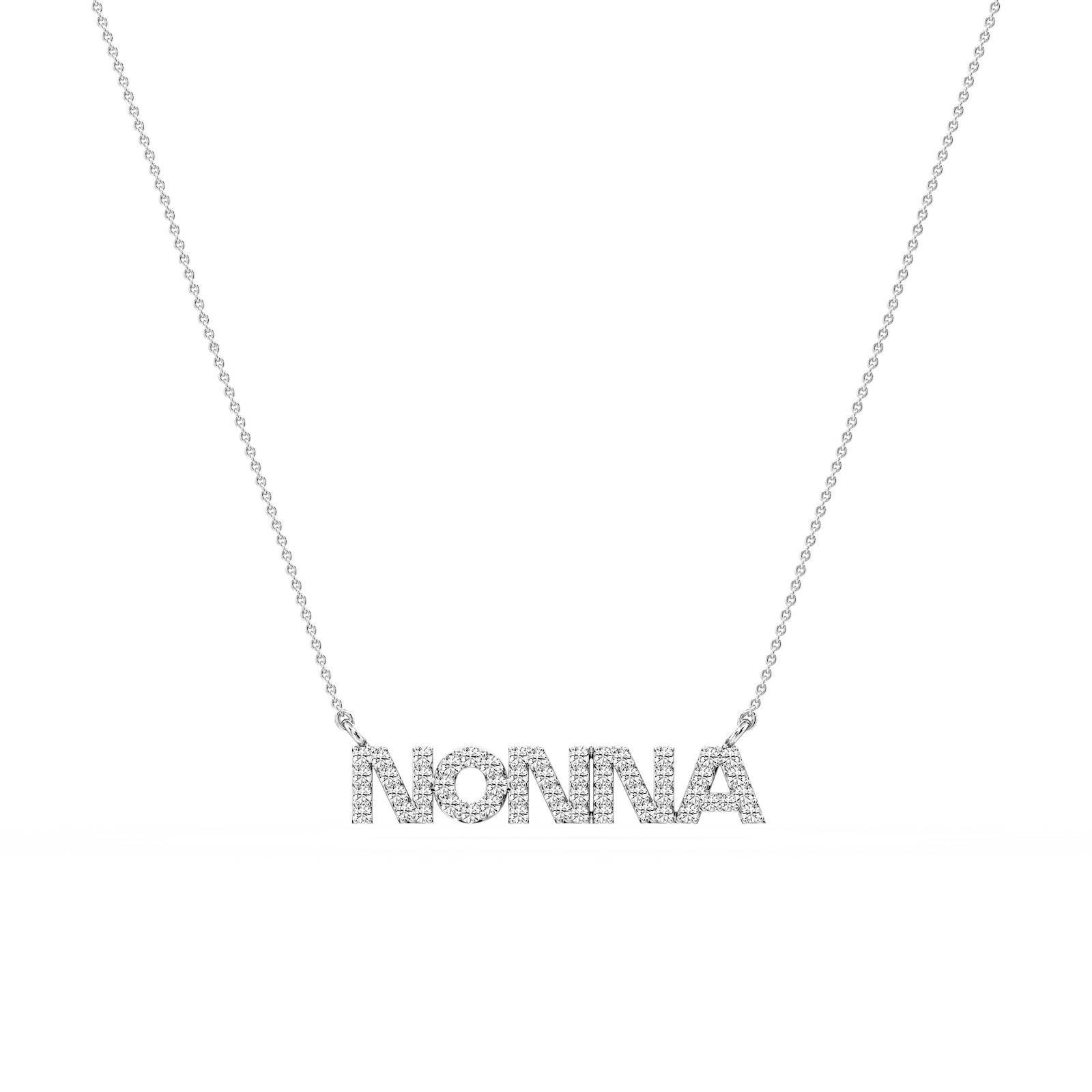 Round Lab Grown Diamond Mom Cursive Letter Pendant - 16 to 18 Inches