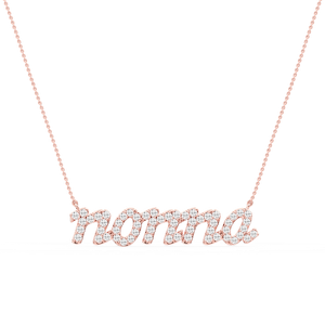 Round Lab Grown Diamond Nonna Cursive Letter Pendant - 16 to 18 Inches
