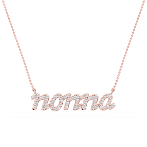 Round Lab Grown Diamond Nonna Cursive Letter Pendant - 16 to 18 Inches
