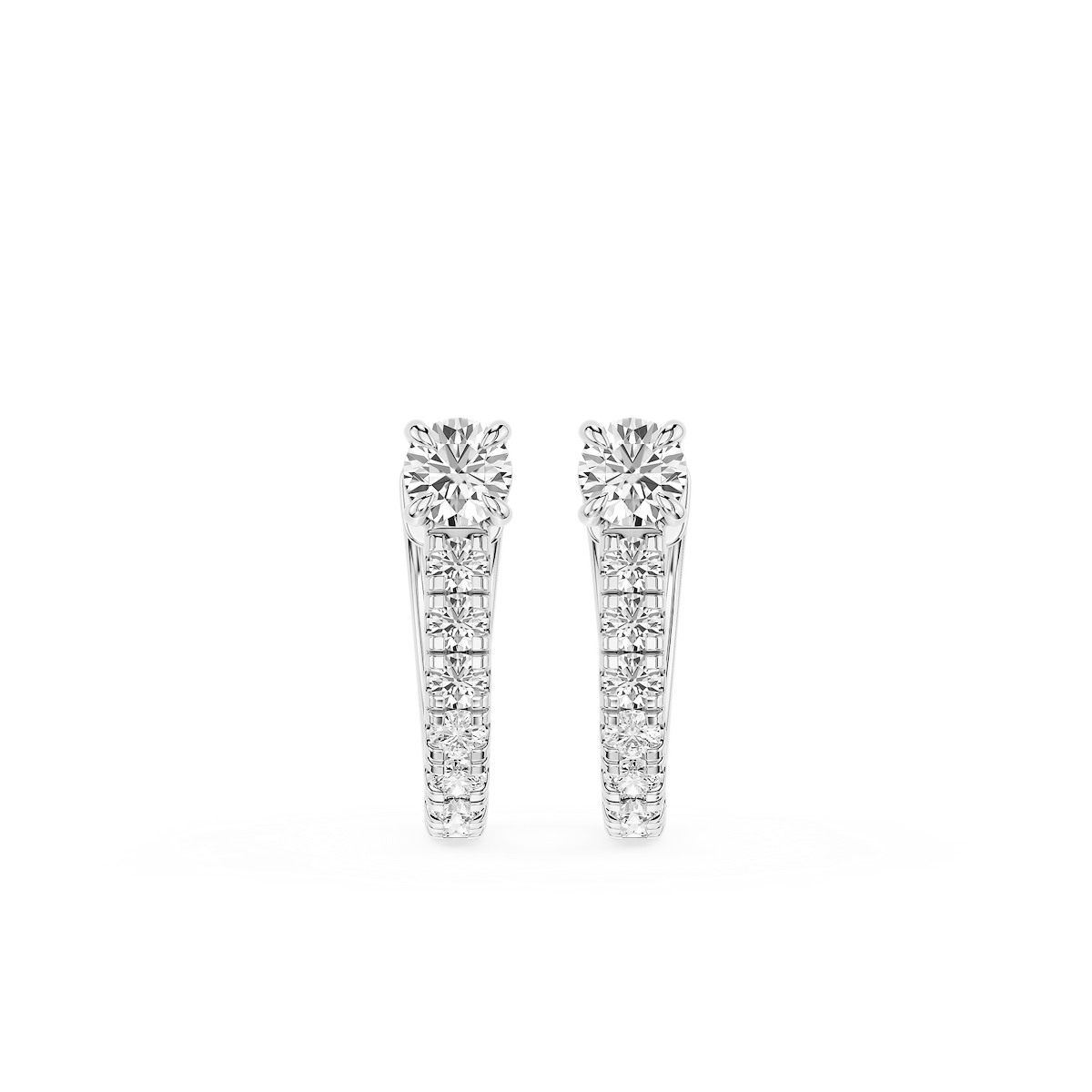 Round Lab Grown Diamond Pave Huggie Hoop Earrings