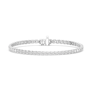 Round Lab Grown Diamond Petite Classic Rounded Four Prong Tennis Bracelet - 7 Inches