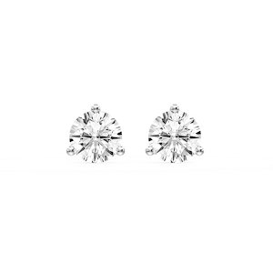 Round Certified Lab Grown Diamond Classic Three Prong Martini Stud Earrings