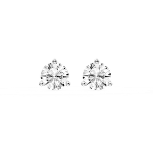 Round Certified Lab Grown Diamond Classic Three Prong Martini Stud Earrings