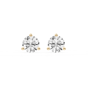 Round Certified Lab Grown Diamond Classic Three Prong Martini Stud Earrings
