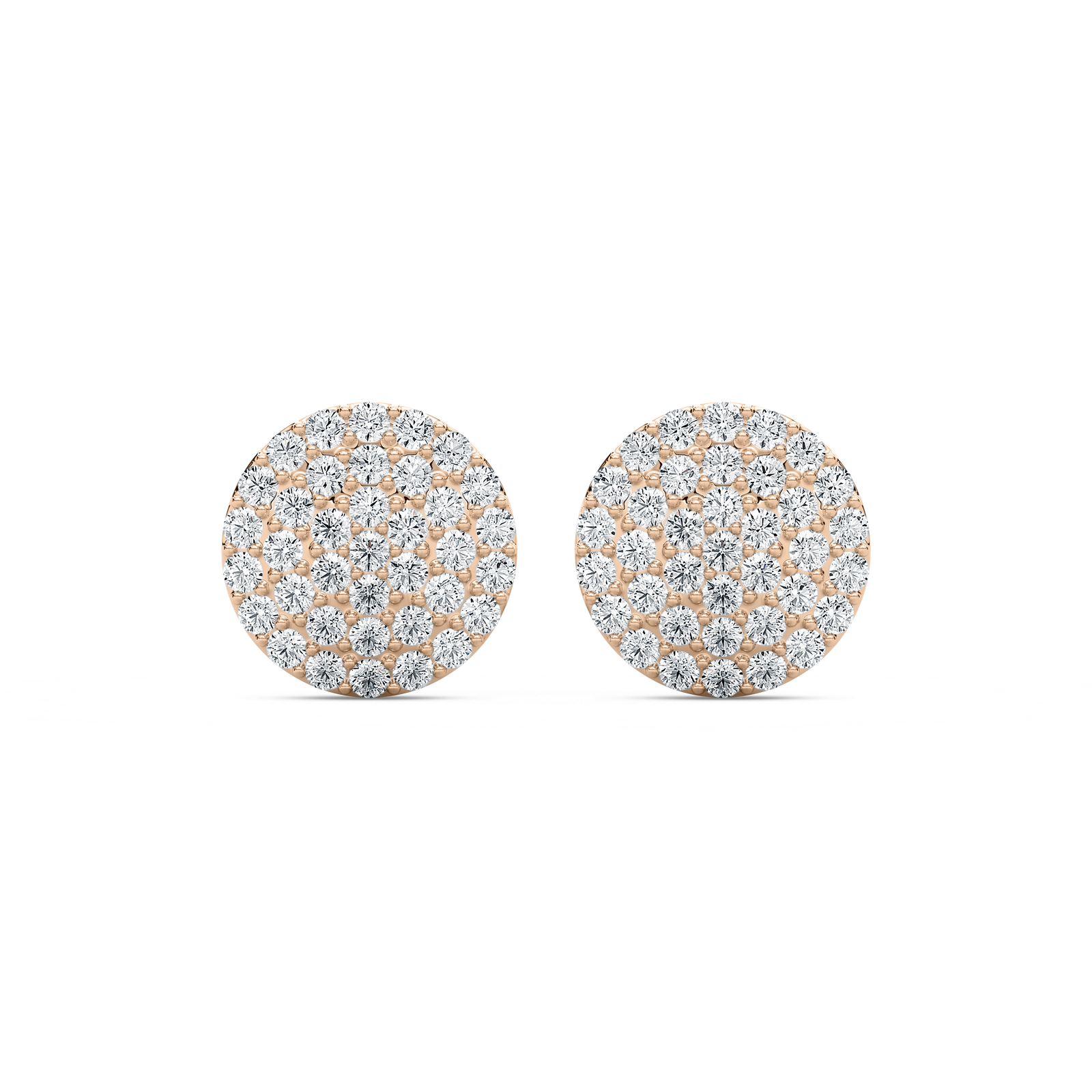 3/4 ctw Round Lab Grown Diamond Pave Dome Stud Earrings