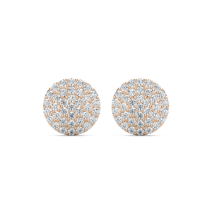 3/4 ctw Round Lab Grown Diamond Pave Dome Stud Earrings