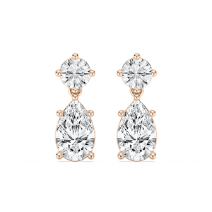 2 ⁵⁄₈ ctw Pear and Round Lab Grown Diamond Drop Earrings