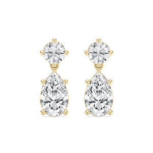 2 ⁵⁄₈ ctw Pear and Round Lab Grown Diamond Drop Earrings
